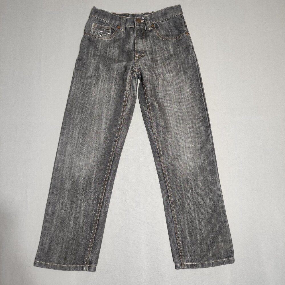 American Hawk jeans boy's size 10 grey colour slim straight leg denim